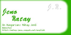 jeno matay business card