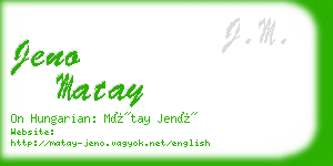 jeno matay business card